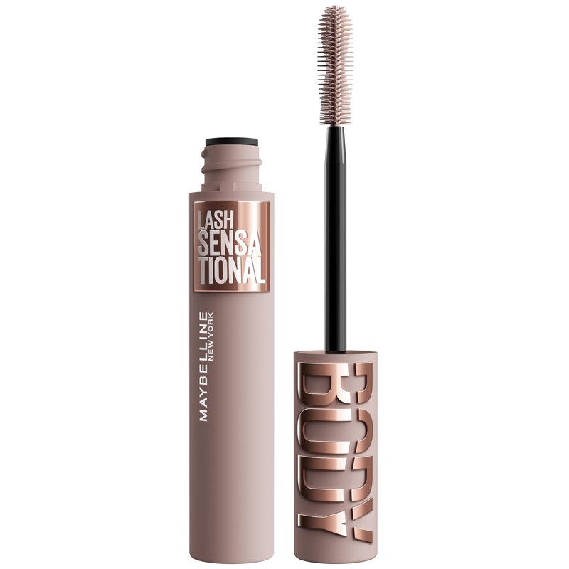Maybelline Lash Sensational Body Washable Mascara, Volume and Length Formula for 24HR Lash Lift, Smudge and Clump-Resistant, Brownish Black