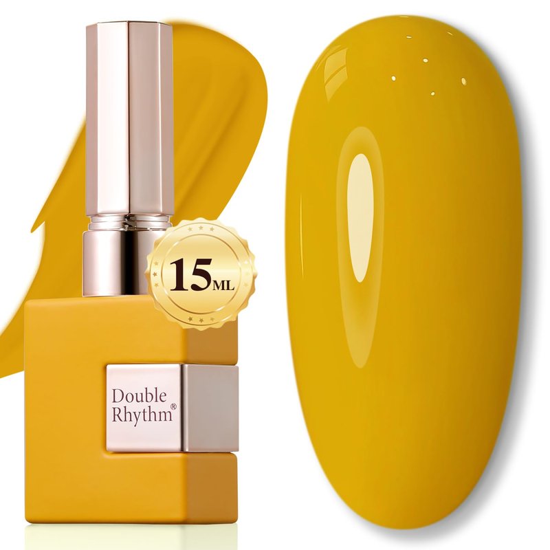 Double Rhythm 15ML Gel Polish Pure Sheer Same Color Same Bottle Soak Off Gel Polish Nail Art Manicure Salon DIY at Home for Women (Yellow-A1397)