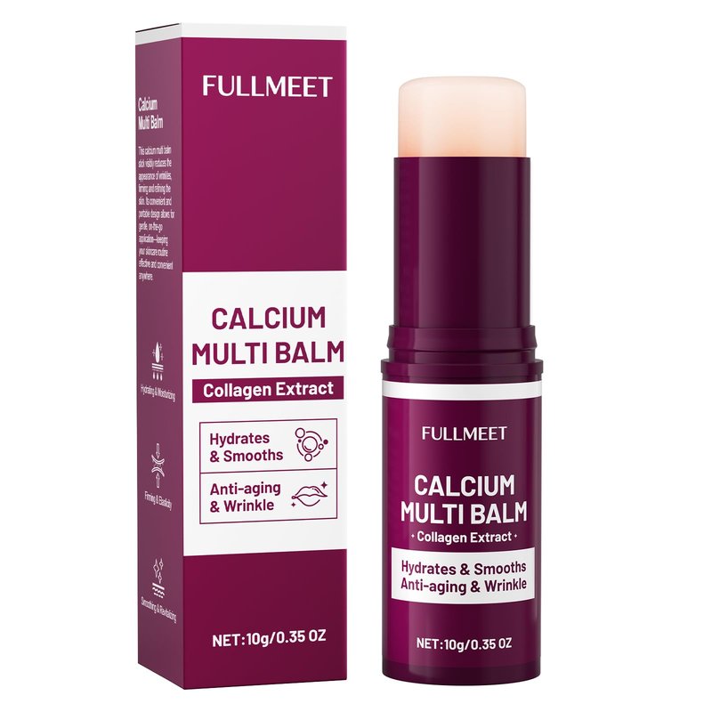 FullMeet Calcium Multi Balm, Calcium Volume Multi Balm, Wrinkle Core Stick, Korean Collagen Moisturing Stick, Anti-aging, Hydrating, Firming Skin, Suitable for Eyes, Neck, Face, 9g
