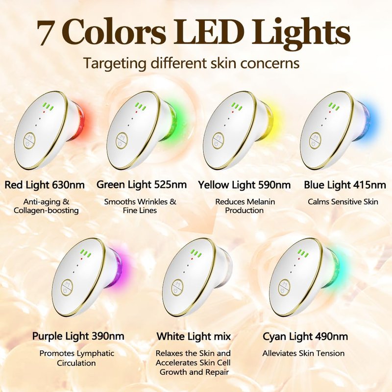 Facial Cupping Set for Face, 3 in 1 Microcurrent Facial Device, 7 Color LED Lymphatic Drainage Massager for Face Skin Tightening & Depuffing, Double Chin Reducer