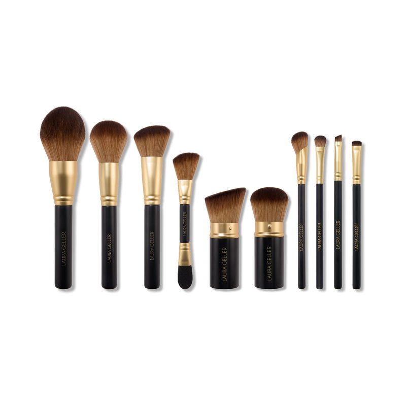LAURA GELLER NEW YORK The Brush Vault - Ultimate Limited Edition Makeup Brush Collection - Includes Ten Must-Have Makeup Brushes for Mature Skin Makeup Application - 10 Count