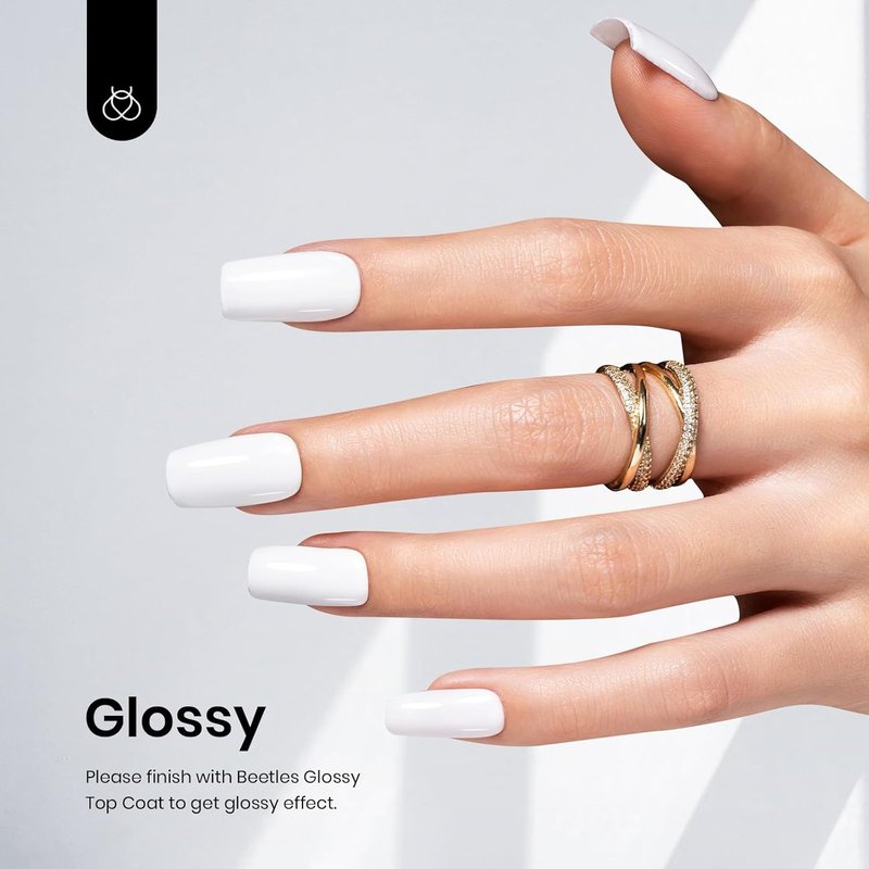 Beetles White Gel Polish Set - 2Pcs 15ML Soak Off UV Gel for French Nail Manicure | Perfect Gift for Women