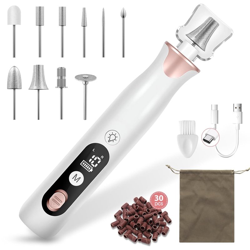 Electric Nail Drill File - Cordless Professional Manicure & Pedicure Set with Drill Bits | Ideal for Men & Women
