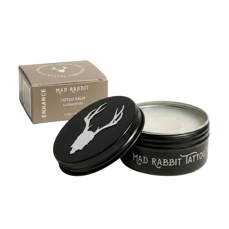 Mad Rabbit Tattoo Balm & Aftercare Cream- Color Enhancement that Revives Old Tattoos, Hydrates New Tattoos, Made With Clean Ingredients + Petroleum Free, Daily Tattoo Lotion Moisturizer & Brightener