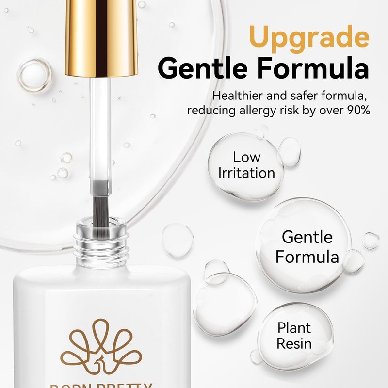 Born Pretty Gel Base and Top Coat Set,2PCS No Wipe Glossy Base Top Coat Gel Nail Polish,Upgraded Formula for Long Lasting Glossy Manicure,Soak Off No More Damaged Nails