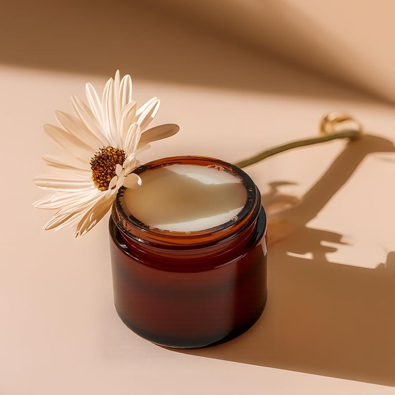 11 Hoa Kinh Amber Glass Jars - 2oz Round Airtight Cosmetic Containers with Black Lids | 40 Pack