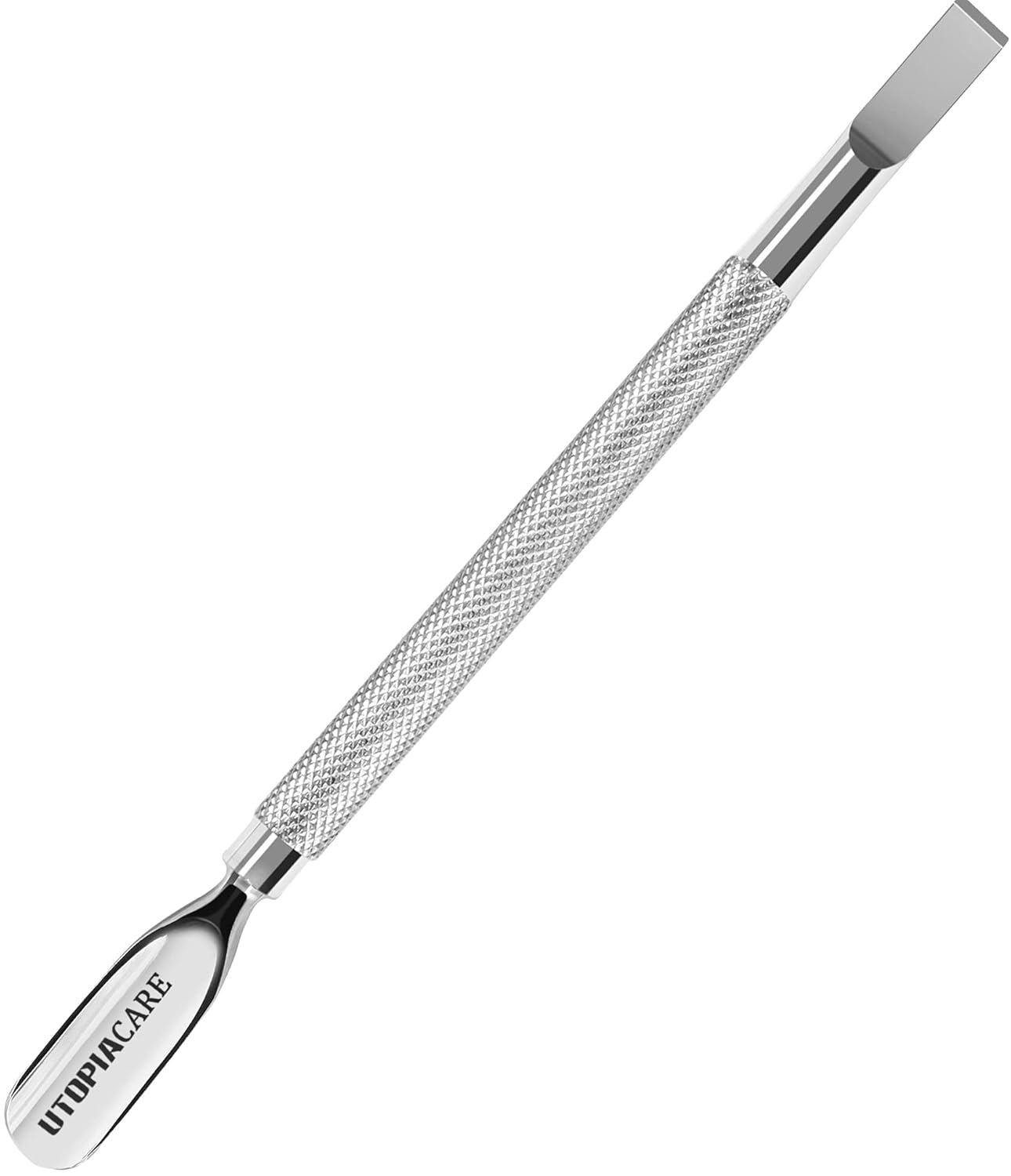 Utopia Care Cuticle Pusher Tool - Professional Stainless Steel Nail Cleaner & Remover | Durable Manicure & Pedicure Tool in Silver