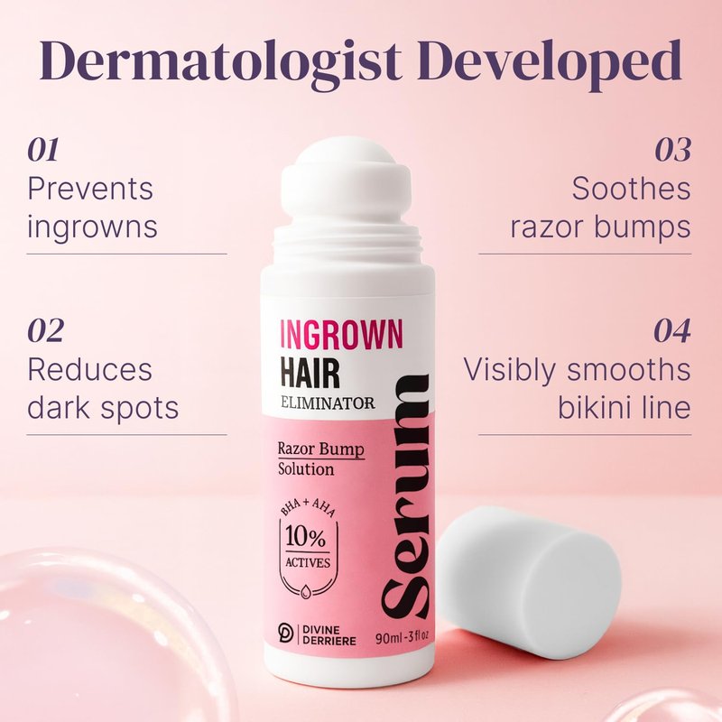 Razor Bump Stopper | Ingrown Hair Treatment with Dark Spot Remover - Salicylic Acid Solution for Bikini Area