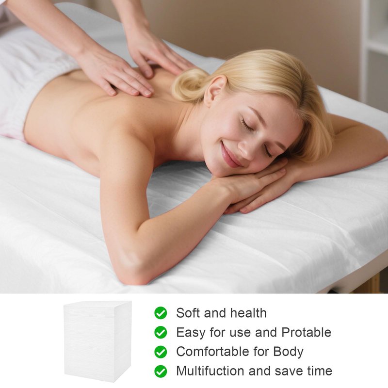 200 Piece Disposable Massage Table Sheets 31" x 71" - Non-Woven Fabric Bed Covers for Spa, Massage, Beauty & Tattoos - Breathable, Hygienic (White)