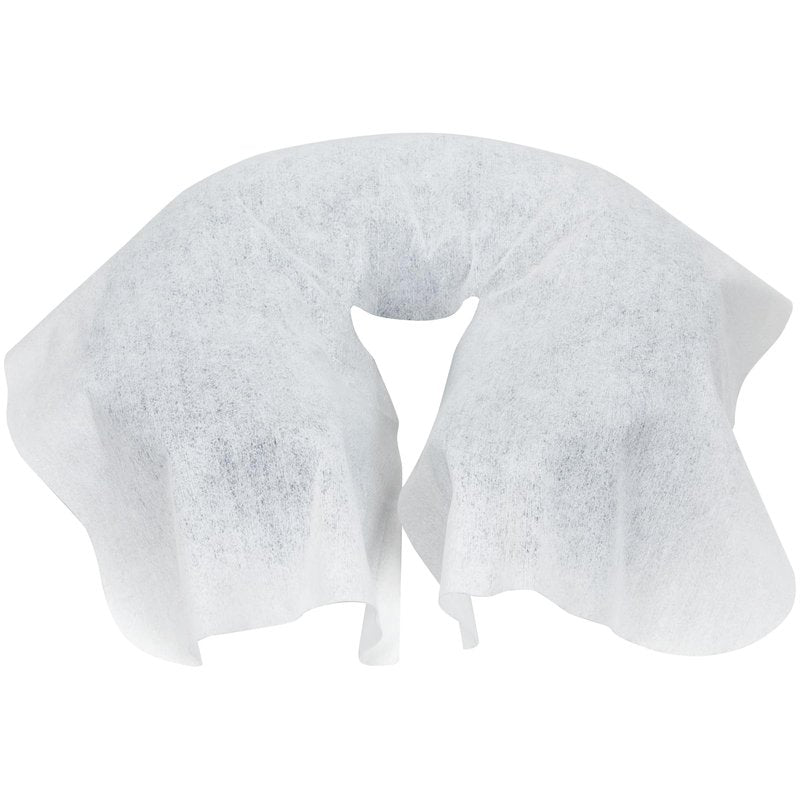 ForPro Massage Face Rest Covers, Ultra Soft, Hypoallergenic, Latex-Free, Disposable Headrest Covers, 16.5” L x 13.75” W, White, 100-Count