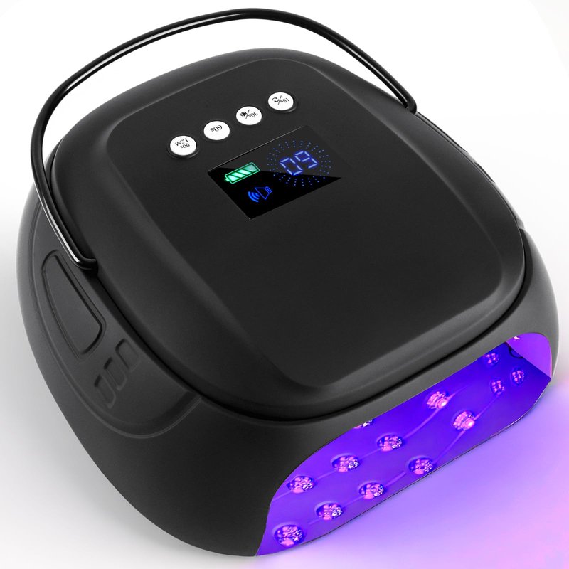 BOMOQING 126W Rechargeable UV LED Nail Lamp, Portable Cordless Nail Dryer with Auto Sensor and 4 Timer Settings, Professional Curing Lamp for Gel Polish and Salon (Black)