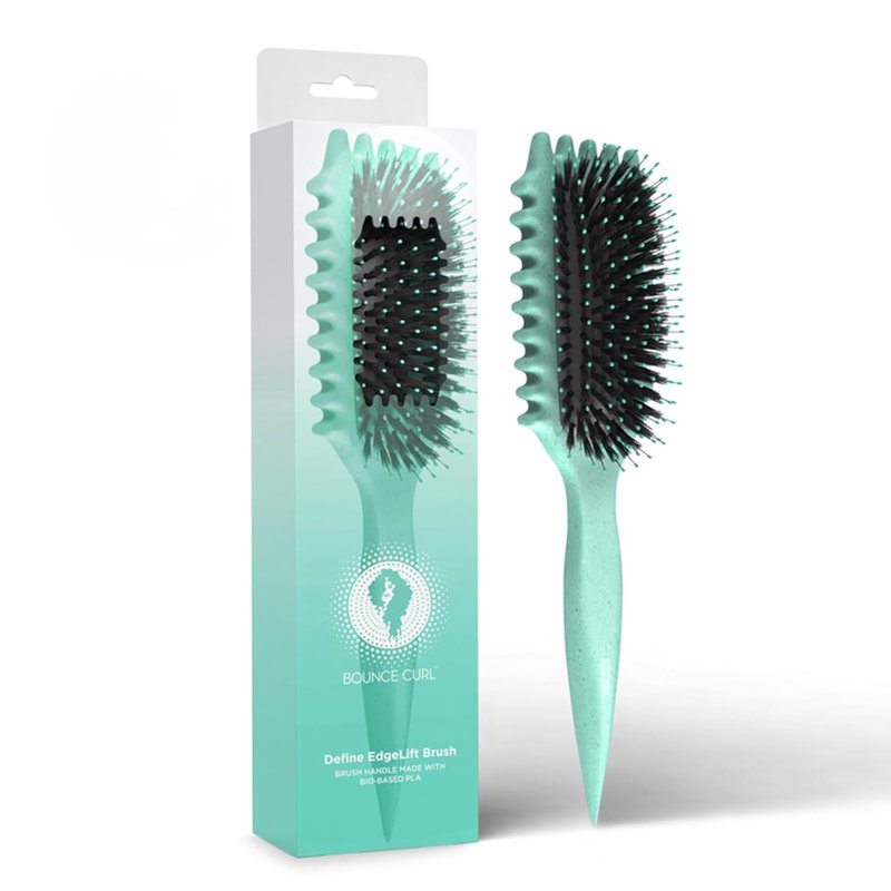 Bounce Curl Slay and Stay Bundle, Reversible Satin Hair Bonnet & Teal Define EdgeLift Brush