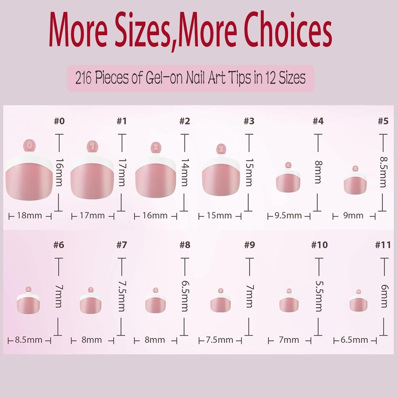 OPkssnails French Gel Nail Tips,240pcs Pre-French Tip Press on Nails, No Need to File Tips Pre-lasting,Full Cover Fake Nails Extension for Women Nail Art DIY 15 Sizes
