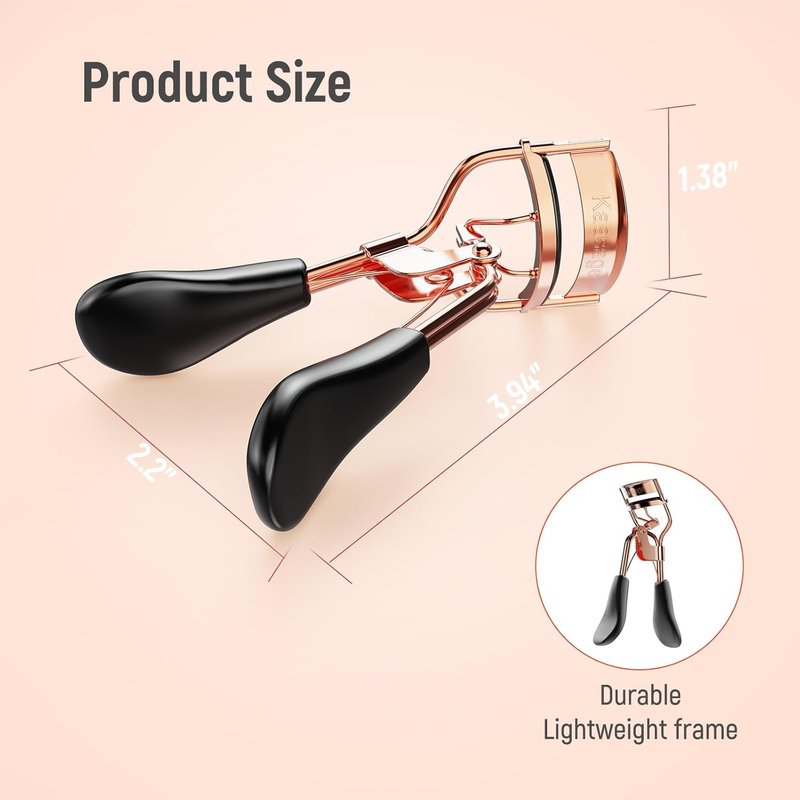 Eyelash Curler - Professional Stainless Steel Tool for Lift & Curl | Ergonomic Handle & 6 Replacement Pads
