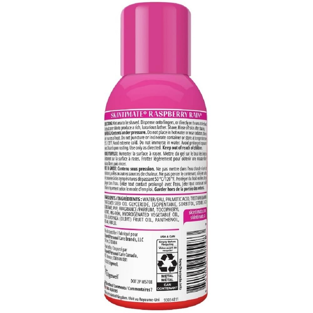 Skintimate Moisturizing Shave Gel for Women - Raspberry Rain with Vitamin E & Olive Butter | 2.75 Ounce
