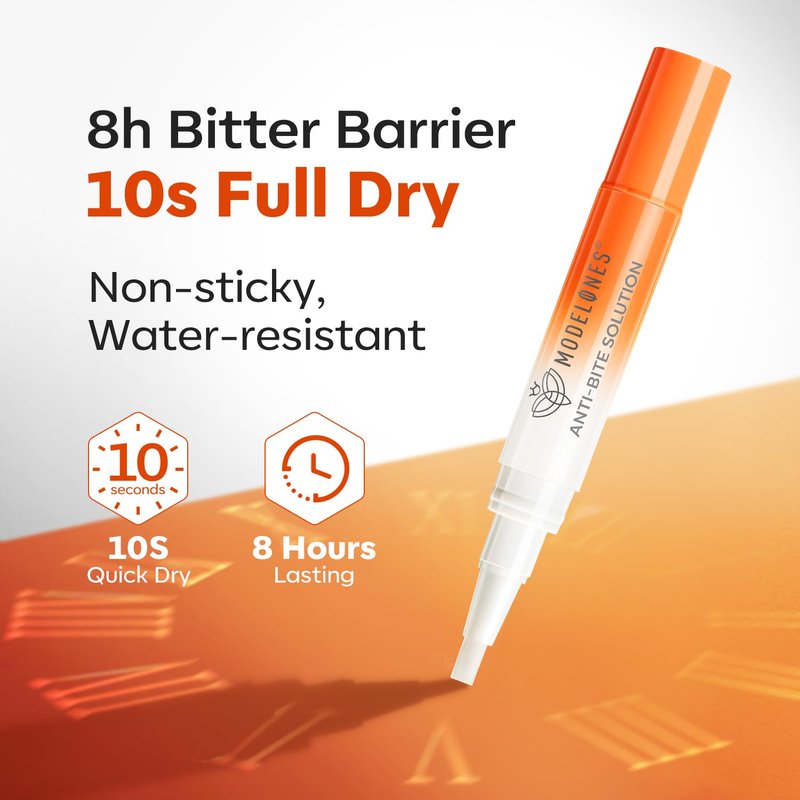 Modelones Nail Biting Prevention - Bitter Thumb Sucking Deterrent | Quick Dry No Bite Nail Polish Pen for Kids & Adults