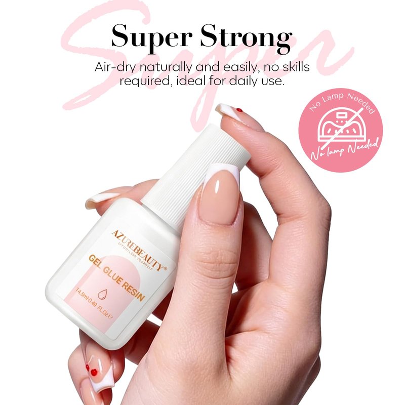 AzureBeauty Nail Repair Glue for Broken Cracked Split Weak Nails, Clear Quick Dry No UV Needed, Easy Application, Durable & Long-Lasting Fast Glue False Nails, Press On Nails