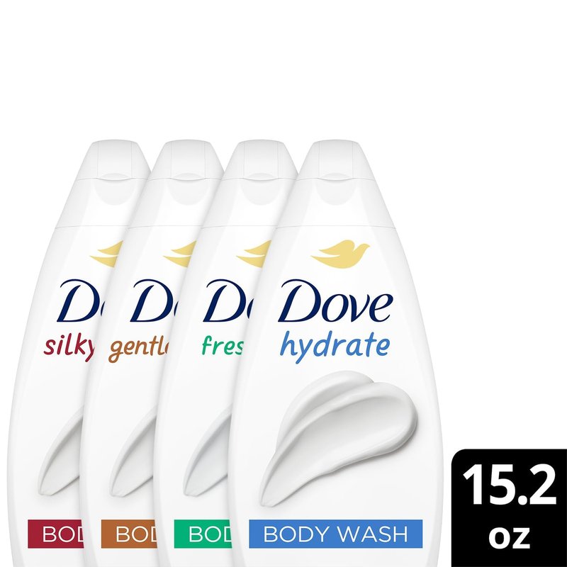 Dove Body Wash Variety Pack - Hydrating & Gentle Care | 6 x 15.2 Oz Bottles