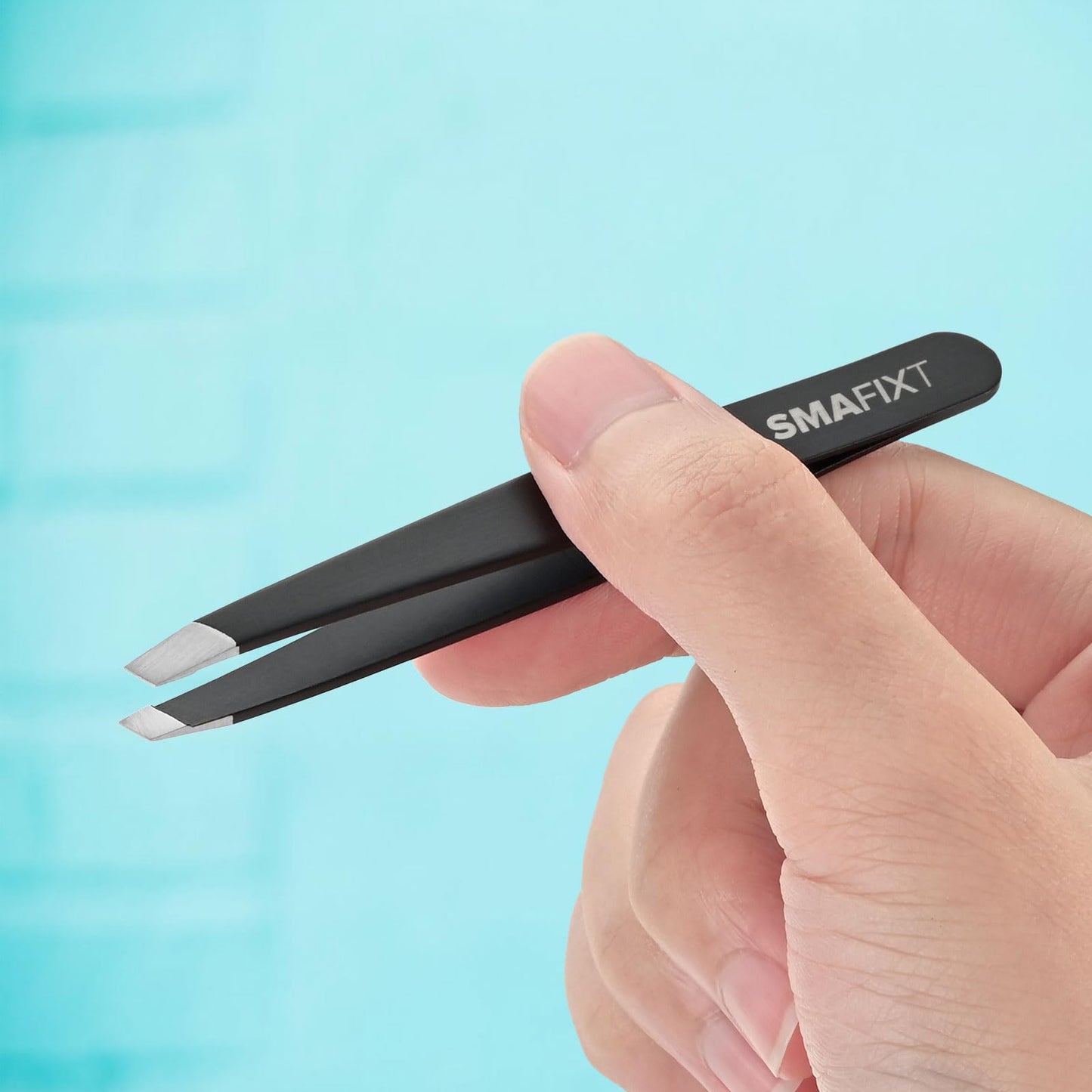 Smafixt Tweezers Set for Women and Men, Precision Stainless Steel Eyebrow & Facial Hair Tweezers for Ingrown Hair and Splinter Removal, with Travel Case