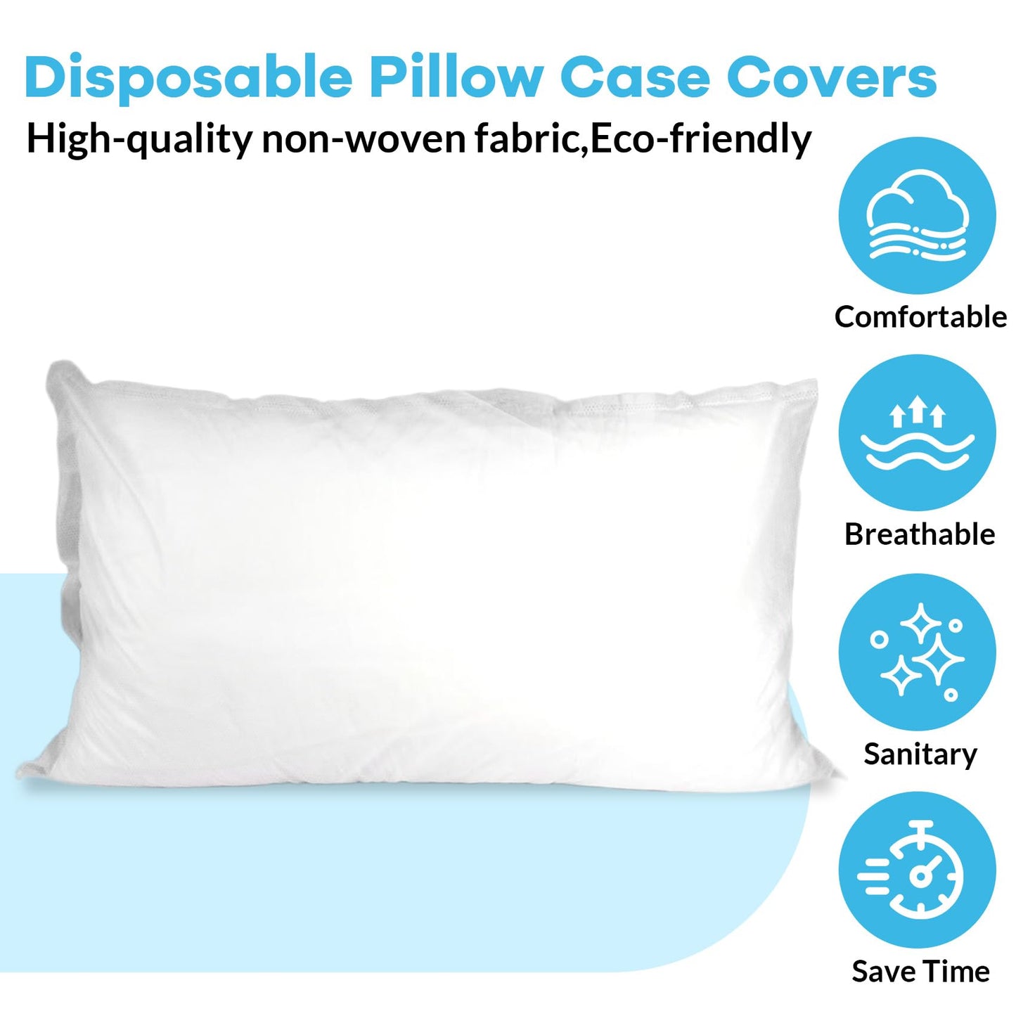 Tvvcalk Disposable Pillowcases, 100PCS Disposable Pillow Case Covers, Soft Non-Woven Fabric Disposable Pillow Cases for Medical, Hospital, Hotels, SPA Tattoo Lash Pillow Covers, White, 21 in x 30 in