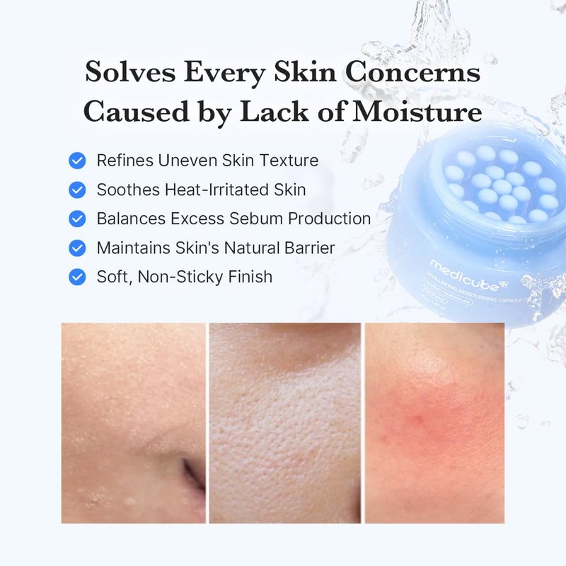 medicube Capsule Cream with Hyaluronic Acid | 120H Lasting Hydration, Barrier Care, Calming Daily Facial Moisturizer For All Skin Types | Panthenol & Ceramides | Korean Skincare, 1.94 oz