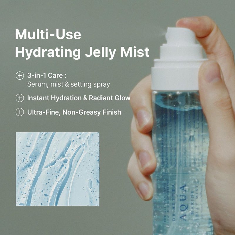 Dr.Althea Aqua Marine Jelly Mist - Lightweight Ultra-Fine Facial Spray | Hydrating Serum with PDRN & Triple Hyaluronic Acid | Vegan Korean Skincare, 3.38 fl. oz.