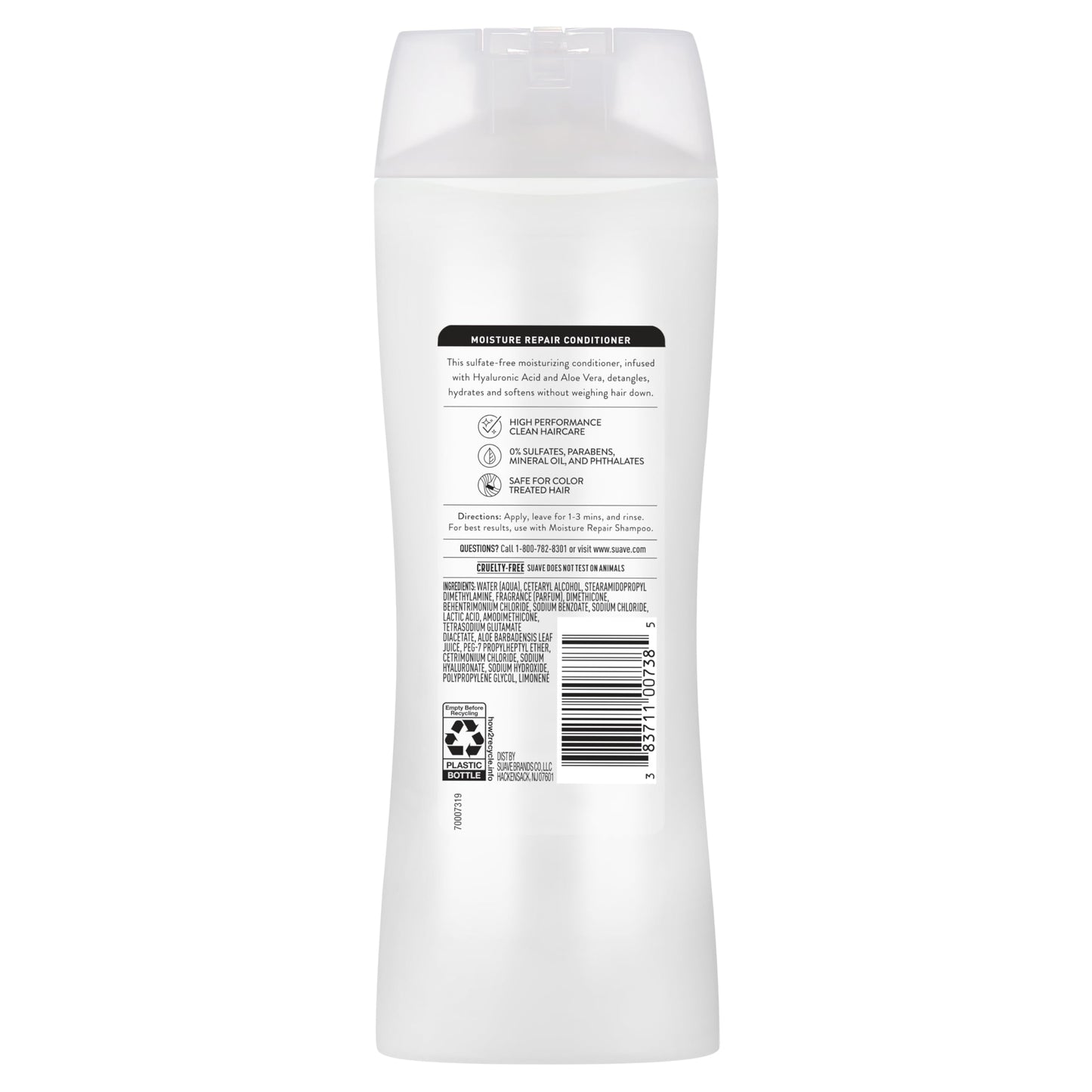 Suave Moisture Repair Conditioner, Sulfate-free, for restored moisture with every wash, safe for color treated hair, 12.6 oz