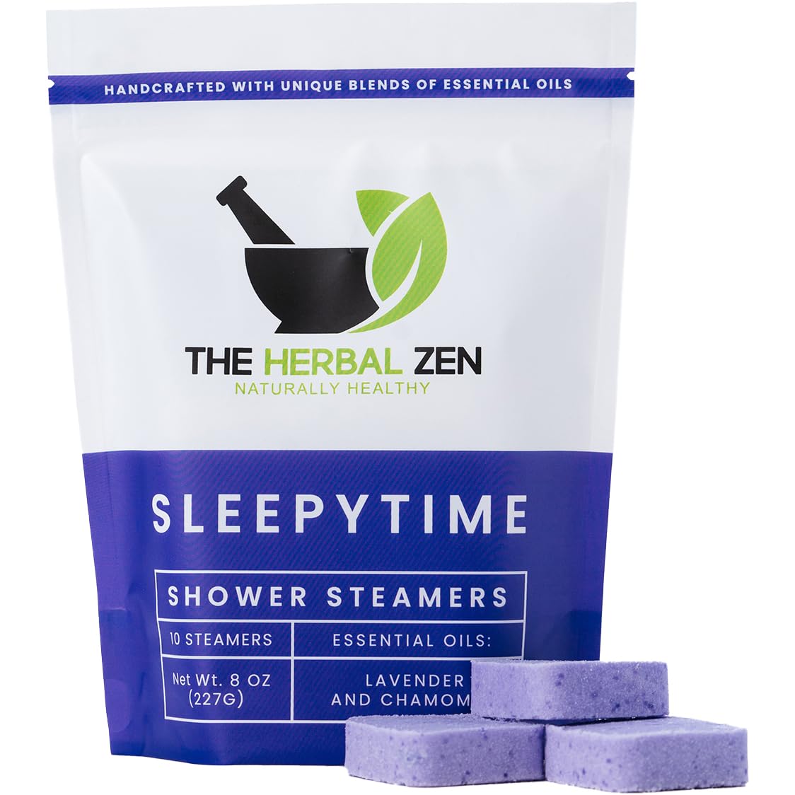 Sleepytime Lavender Shower Steamers Aromatherapy 10 Pack - Relaxing Shower Bombs with Pure Essential Oils for Relaxation and Unwinding - Spa Gifts for Women and Men - The Herbal Zen