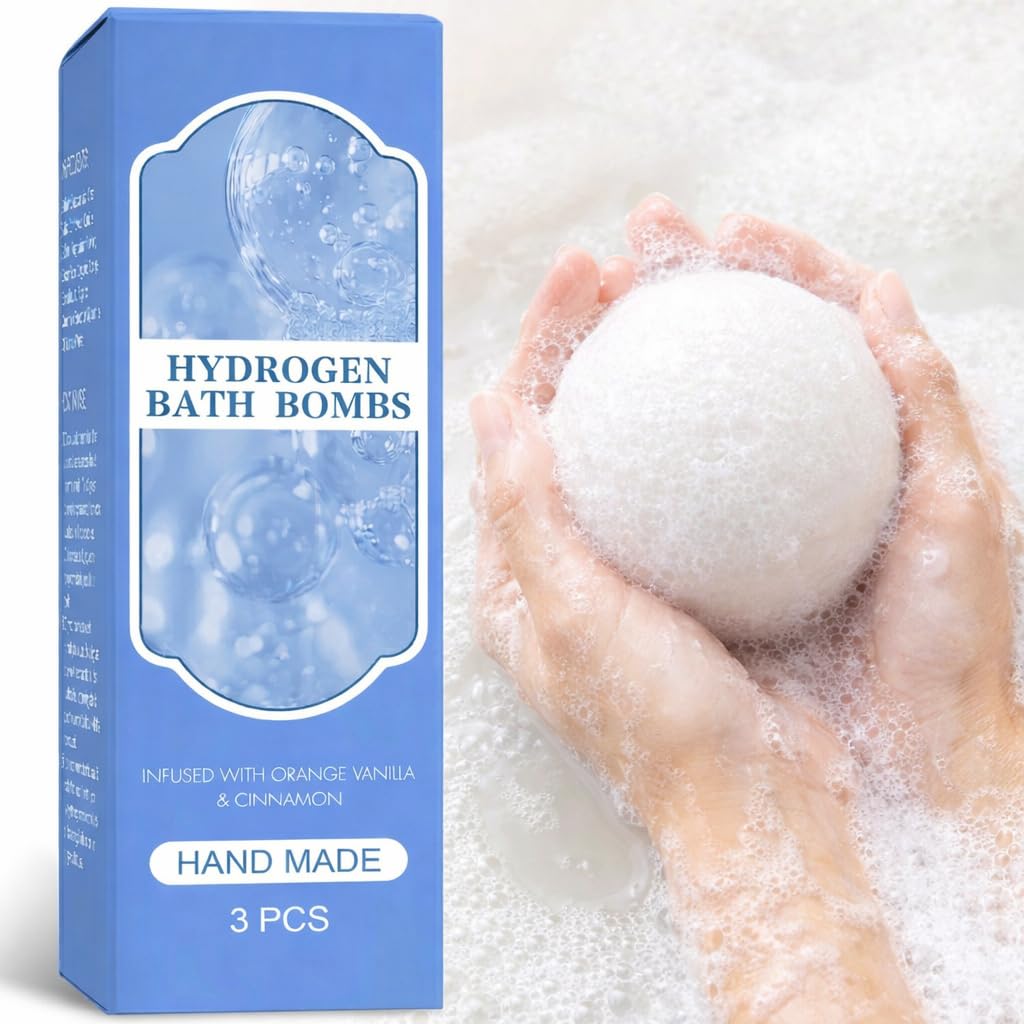 Magnesium Bath Bombs – Epsom Salt & Hydrogen Water Soak for Muscle Recovery, Aromatherapy Stress Relief & Post-Workout Relaxation – 3 Pack Orange, Vanilla & Cinnamon