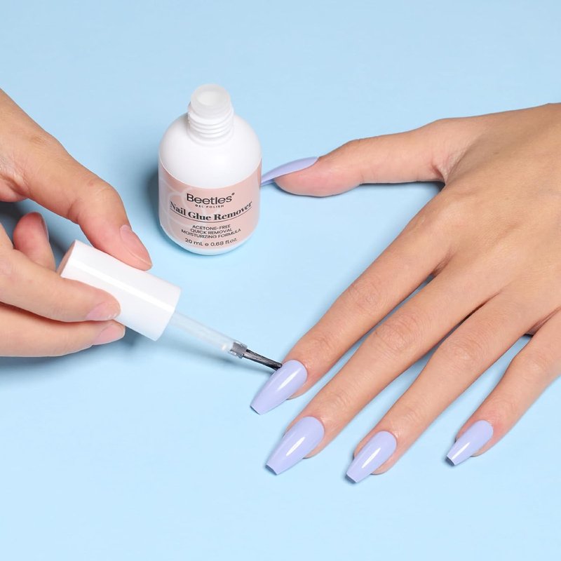 Beetles Nail Glue Remover - Non-Acetone Adhesive Remover with Cuticle Tool | 20ml Gentle Formula for Press-On Nails