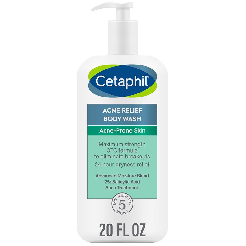 Cetaphil Body Wash - Acne Relief with 2% Salicylic Acid | Gently Exfoliates & Hydrates, 20 oz
