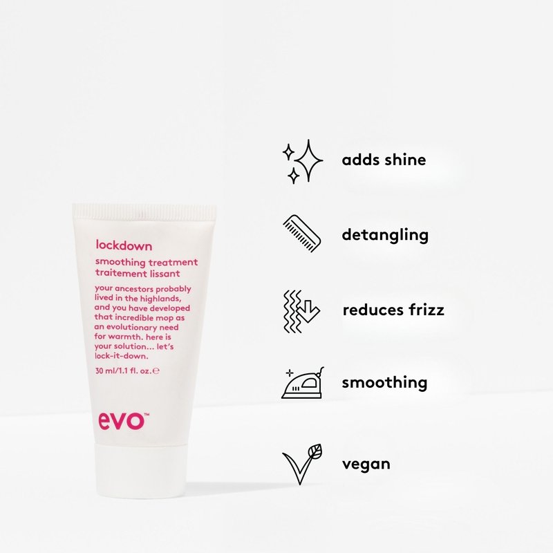 EVO Lockdown Leave-In Smoothing Treatment for Frizzy & Color-Treated Hair - Anti-Frizz, Humidity Control & Detangler - 1 fl oz, Travel Size