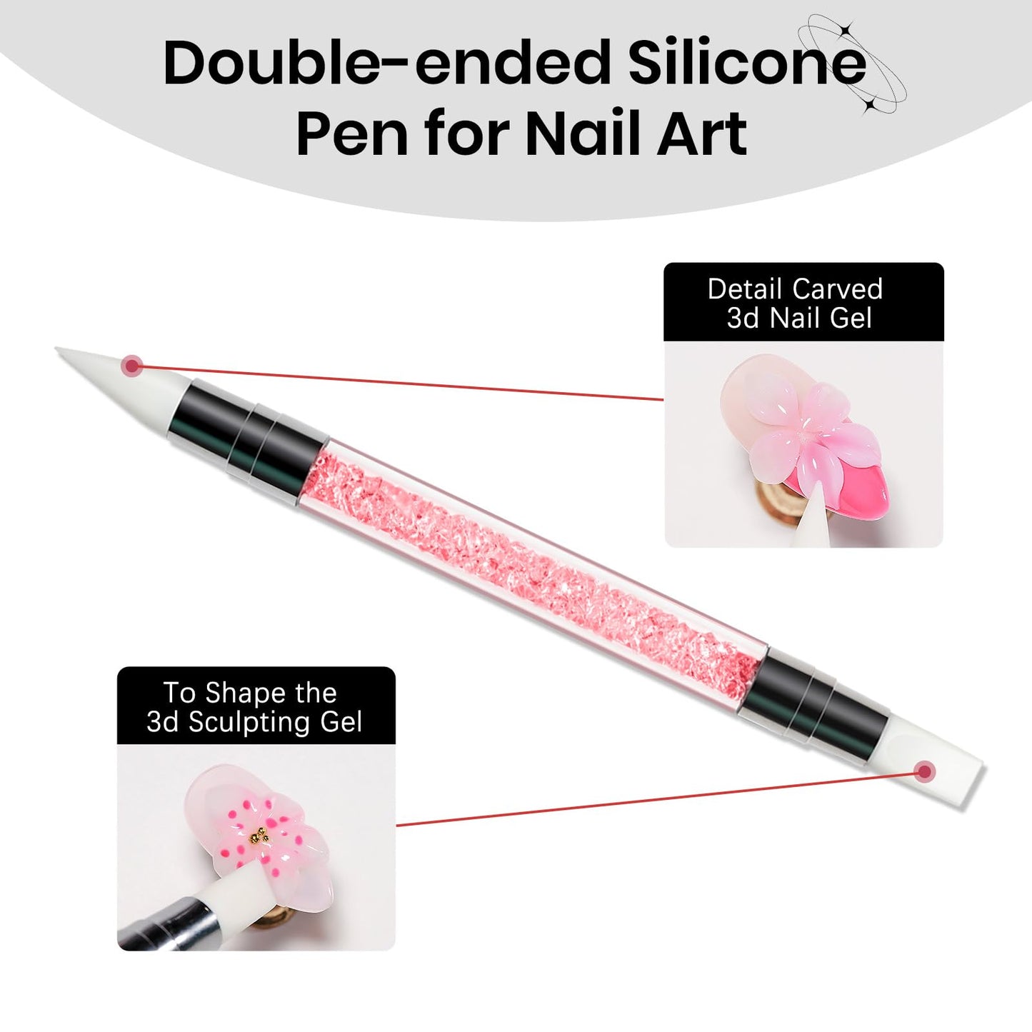 SUPWEE 3D Nail Sculpting Gel for Nails Art, White Non-Sticky Hard Solid Molding Nails for Extension Carving Home DIY Manicure with Nail Art Pen DIY at home