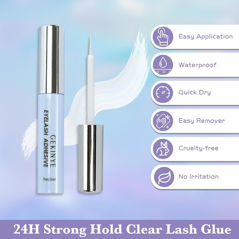 Lash Glue - Long-Lasting Waterproof Eyelash Adhesive for Strip Lashes | Clear 0.18oz