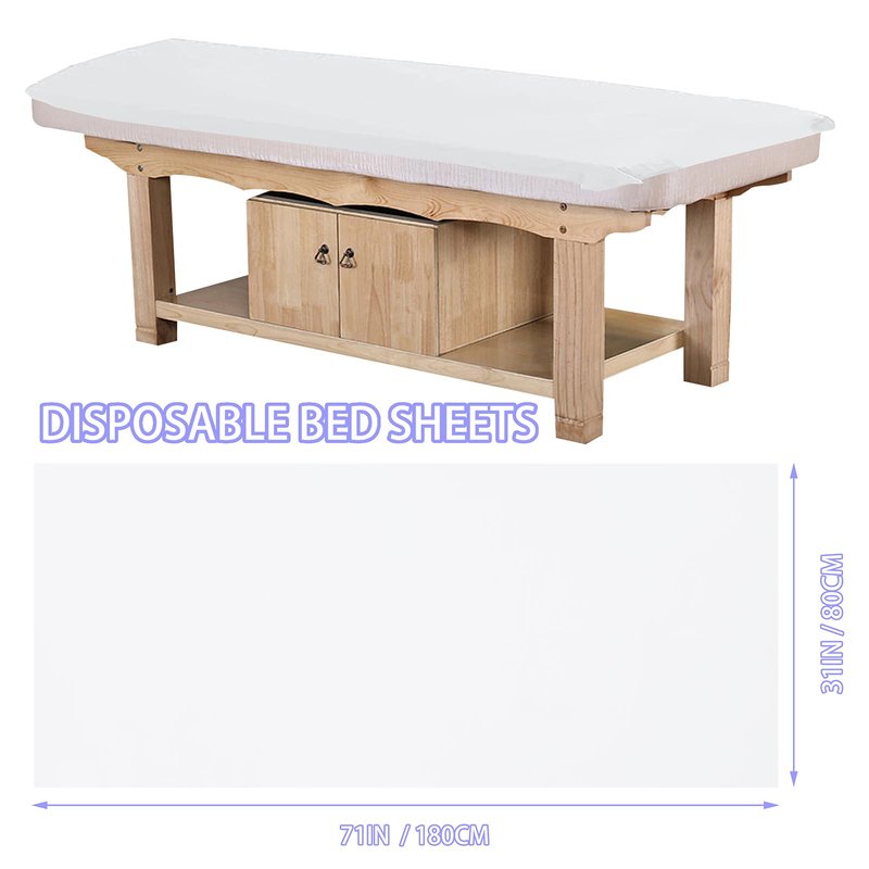 MVSUTA 800 Pieces White Disposable Bed Sheets Non-Woven Fabric SPA Table Sheet Bed Cover for Massage Beauty Tattoos,31'' x 71''
