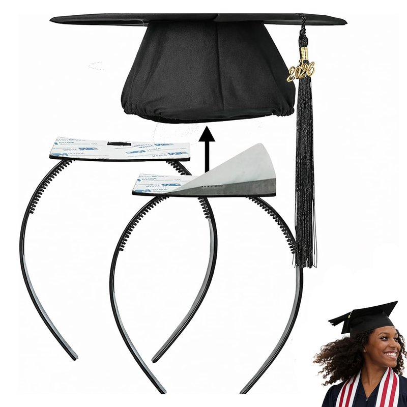 Skiennix Graduation Cap Headband Insert - Anti-Fall Secure Fit for Curly Hair | Non-Slip Accessory for Graduates