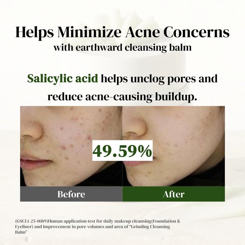 EARTHWARD Pore Perfect Grinding Cleansing Balm I Korean gentle make up remover I excellent for eye makeup I waterproof makeup I pore cleansing I blackheads I oil control