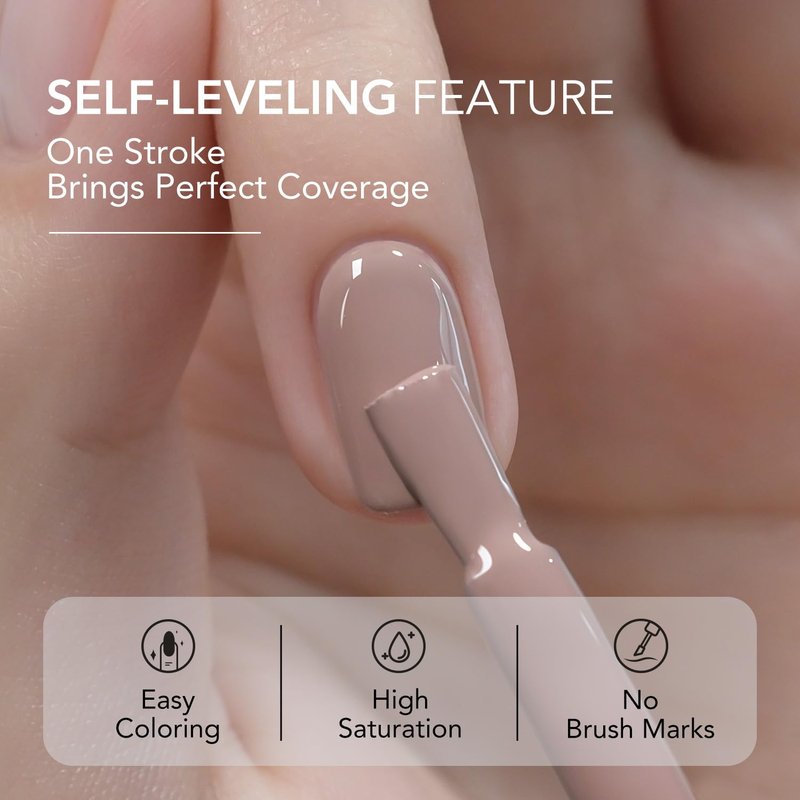 GAOY Pink Highly pigmented Gel Polish, 16ml Self-Leveling Soak Off Gel Polish, UV Light Cure for Nail Art DIY Manicure at Home, 3267 Peach Beige