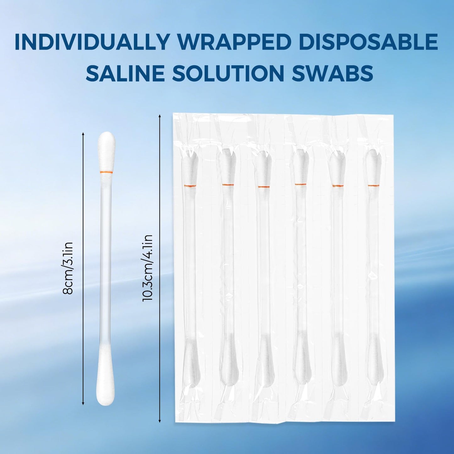 Piercing Aftercare Cotton Swabs, Disposable Saline Solution Cleaner Qtips Individually Wrapped Swabsticks Buds Bulk Outdoor Travel Size First Aid Kit for Ear Nose Skin Cleaning Wound Care (200 Pcs)
