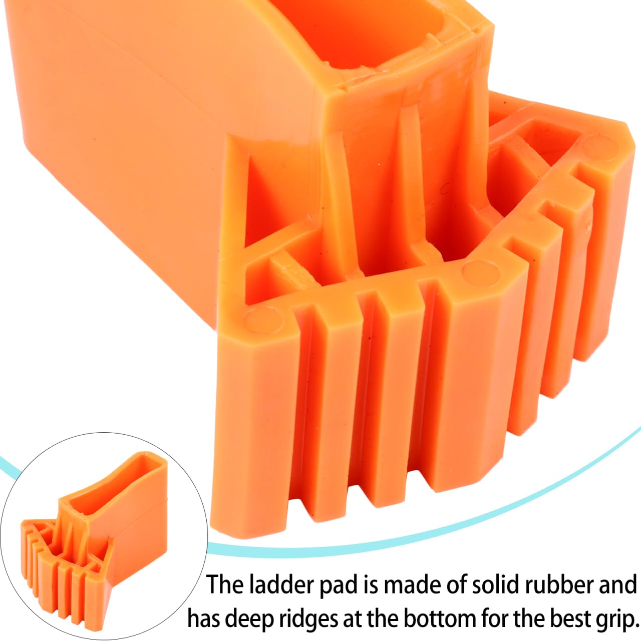 Cabilock Ladder Foot Cushion 4 Pack 3.54X2.55 Inch Non Slip Rubber Feet Mats for Folding and Stair Ladders Ladder Stabilizer Replacement Accessories