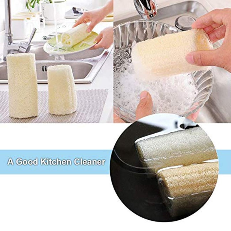 Natural 6 Pack of 4 inch Loofah, Serdokntbig SPA Exfoliating Scrubber for Skin Care in Bath, Best Luffa Body Scrub Sponge, Remove Dead Skin