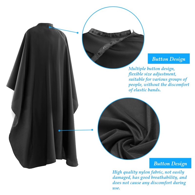 4 PACK Hair Salon Capes with Snap Closure Waterproof Hairdressing Styling Hair Cutting Coloring Nylon Cape for Barber Hairdressers