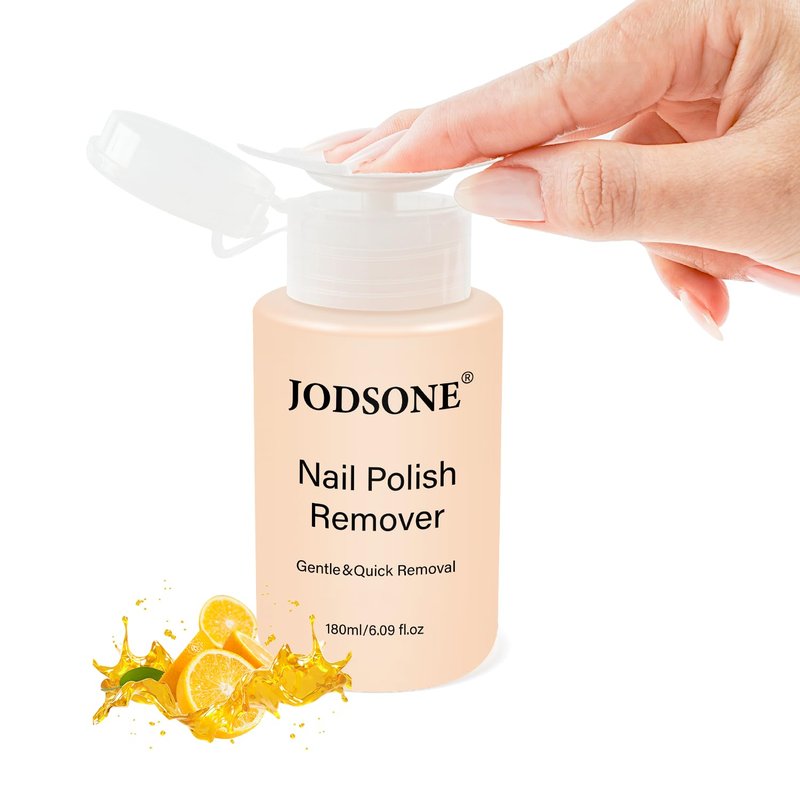 JODSONE Non-Acetone Nail Polish Remover - Gentle Formula with Vitamin E & Aloe | 6.09 Fl. Oz, Orange Scent