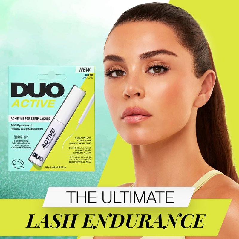 Active Clear Eyelash Glue - Water-Resistant & Long-Lasting Adhesive for Strip Lashes | 0.16 oz, 2 Pack