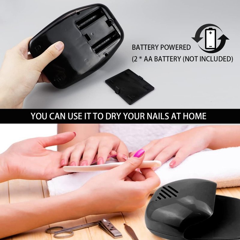 Portable Nail Dryer - Quick Dry Air Blower for Regular Nail Polish | Nail Art Fan Machine for Fingernails & Toenails