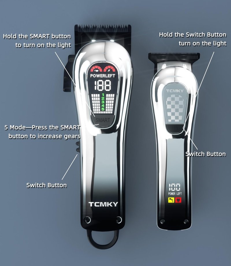 Professional Hair Clippers for Men - Cordless Trimmer Set with Beard Shaver | Rechargeable, Ergonomic Design