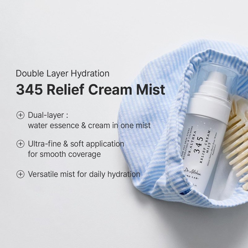Dr.Althea 345 Travel Kit - Relief Cream (15ml) & Mist (60ml) | Korean Vegan Skin Care Set