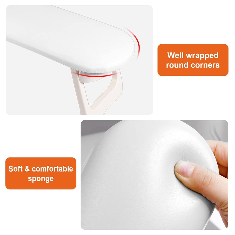 Diesisa Nail Arm Rest - Foldable PU Leather Hand Rest for Manicure | Soft White Nail Mat for Salon Use