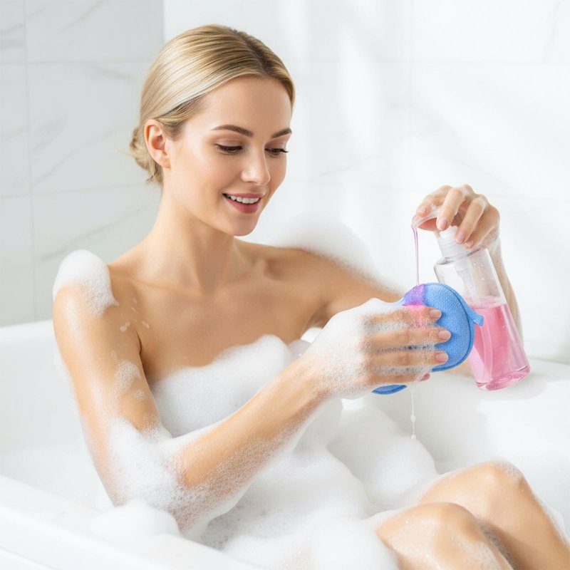 HJZHII 2Pcs Baby Bath Sponge, Soft Sponge for Bathing, Double-Sided Absorbent Loofah for Infants Kids Men Women