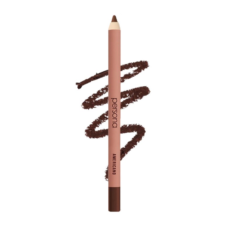 PERSONA Americano Lip Liner Pencil - Creamy Long-Wear Matte with Jojoba Oil | Defines & Contours Lips | Vegan & Cruelty-Free